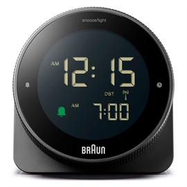 Braun BC24B-DCF Radiostyrt digital vekkerklokke, svart